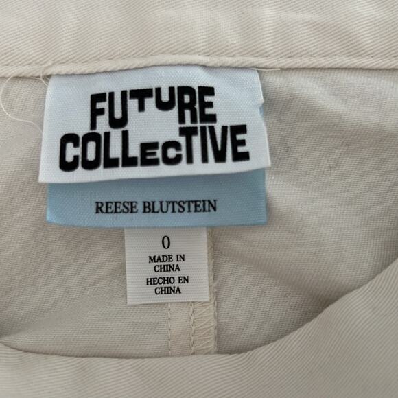Future Collective Reese Blutstein Skirt NWT 0 Ivory Cargo Wrap Asymmetrical Midi - Picture 7 of 11